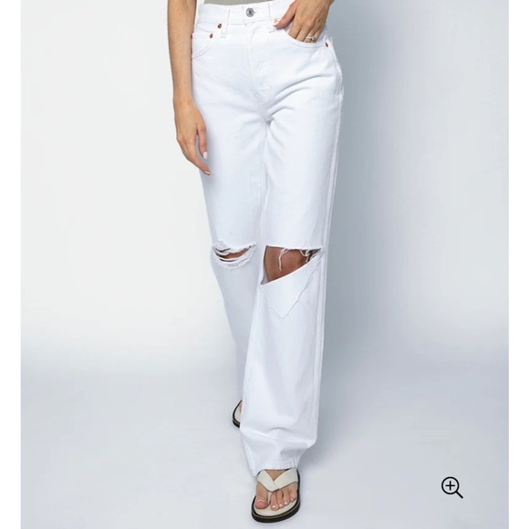 NWT Redone 90s High Rise Loose White Jeans - Picture 3 of 9